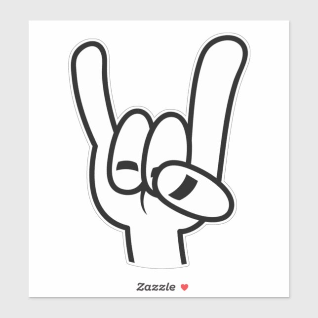 Schwarze Linie für Schwermetall-Teufel-Hörner Aufkleber (Blatt)