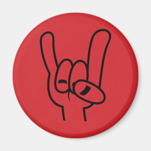 Schwarze Linie für Schwermetall-Teufel-Hörner Magnet