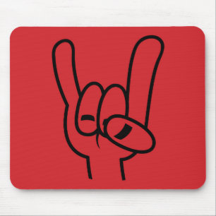 Schwarze Linie für Schwermetall-Teufel-Hörner Mousepad