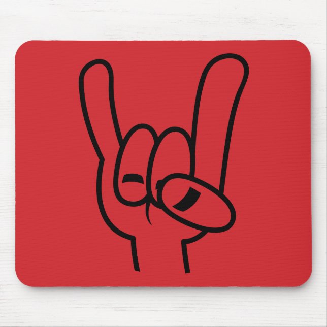 Schwarze Linie für Schwermetall-Teufel-Hörner Mousepad (Vorne)
