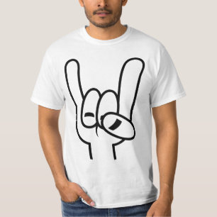 Schwarze Linie für Schwermetall-Teufel-Hörner T-Shirt