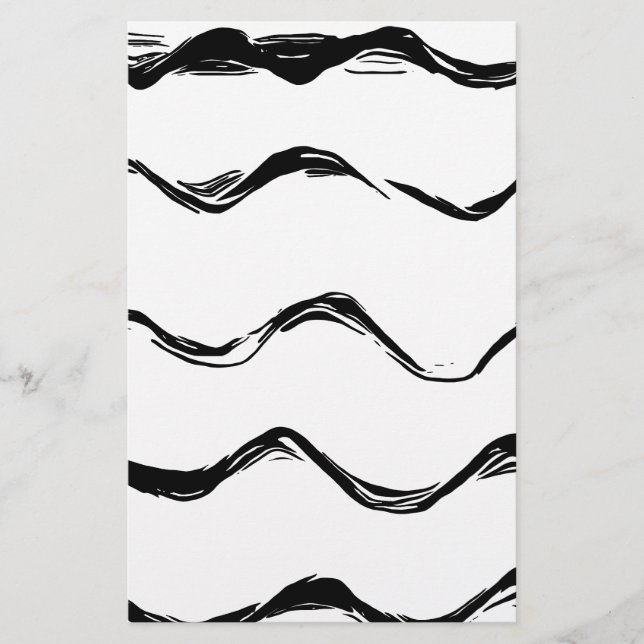 Schwarze Linien Briefpapier (Vorderseite)