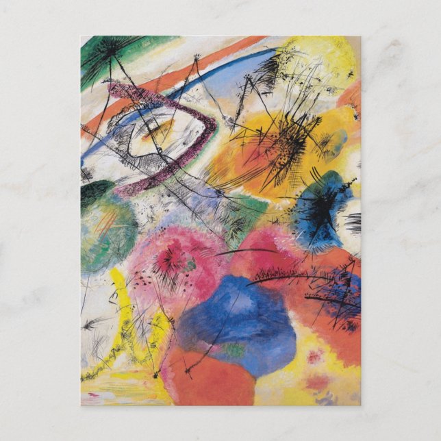 Schwarze Linien Postkarte (Vorderseite)