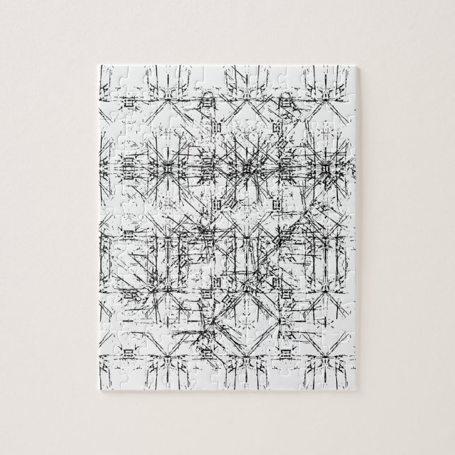 Schwarze Linien Puzzlespiel Puzzle (Vertikal)