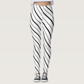 Schwarze Liniengeometrie Einfach Leggings
