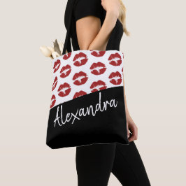 Schwarze Lippen Kiss Muster Modernes Personalisier