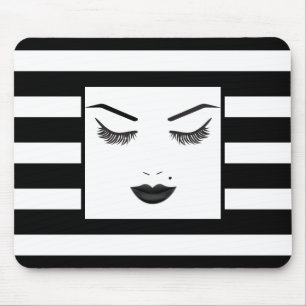 Schwarze Lippen Make-up Gesicht Augenbrauen Lippen Mousepad