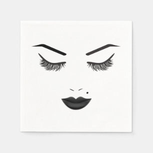 Schwarze Lippen Make-up Gesicht Augenbrauen Lippen Serviette