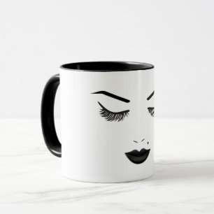 Schwarze Lippen Make-up Gesicht Augenbrauen Lippen Tasse