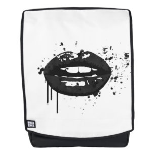 Schwarze Lippenstilvoller Mode-Kuss-Maskenbildner Rucksack