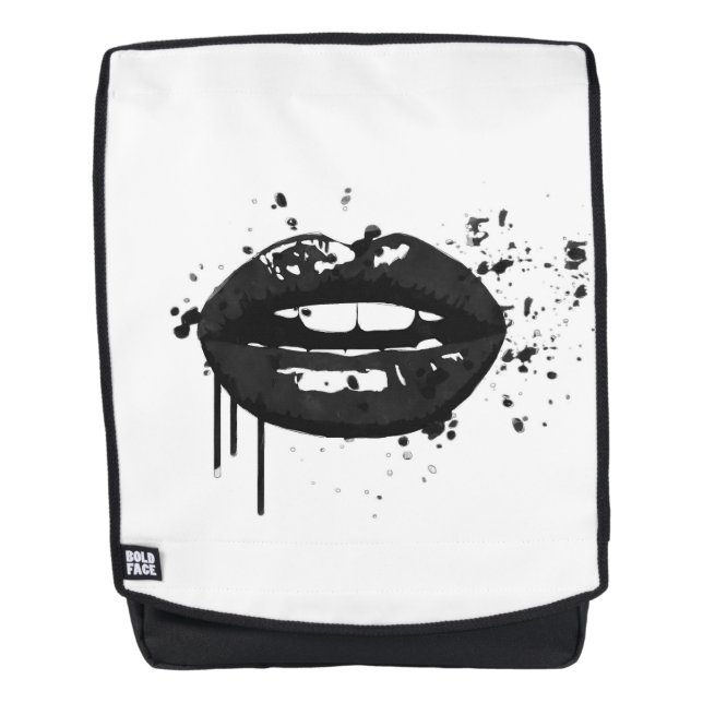 Schwarze Lippenstilvoller Mode-Kuss-Maskenbildner Rucksack (Vorderseite)