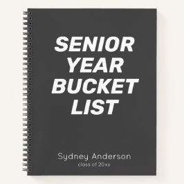 Schwarze Liste der personalisierten Senior-Year-Bu Notizbuch