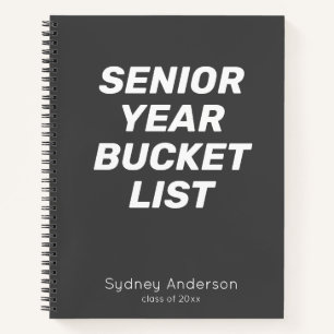 Schwarze Liste der personalisierten Senior-Year-Bu Notizbuch