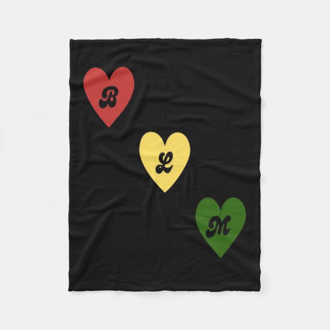 Schwarze Lives Hearts Sticker Fleecedecke (Vorderseite)
