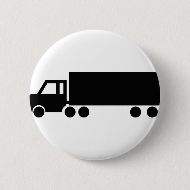 schwarze LKW-Ikonen Button (Vorderseite)