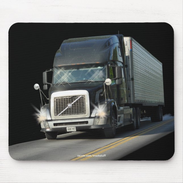 SCHWARZE LKW-LKW-TREIBER MOUSEPAD (Vorne)