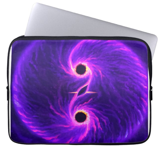 Schwarze Löcher Laptopschutzhülle (Vorderseite)