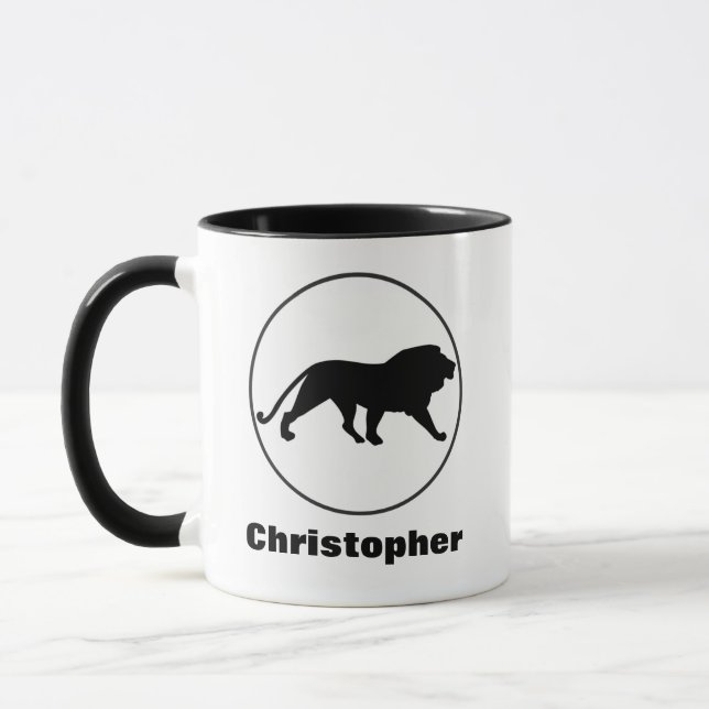 Schwarze Löcher Zeichnend in Circle Frame Anpassen Tasse (Links)