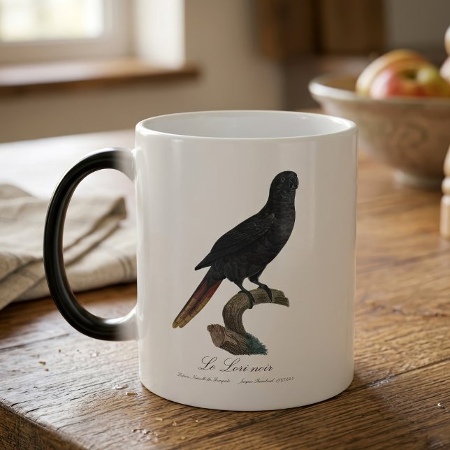 Schwarze Lori oder Schwarz Lori, Chalcopsitta atra Verwandlungstasse (Black Lory or Red-Quilled Lory, Chalcopsitta atra. Color Morph Mug)