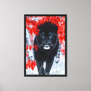 Schwarze Löwe Gerahmte Leinwand