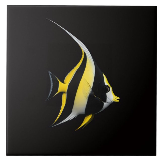 Schwarze Luxe-Fliese mit Moorish Idol Fliese (Vorderseite)