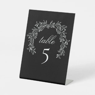 Schwarze Luxe Klassische Tabelle des botanischen W Sockelschild