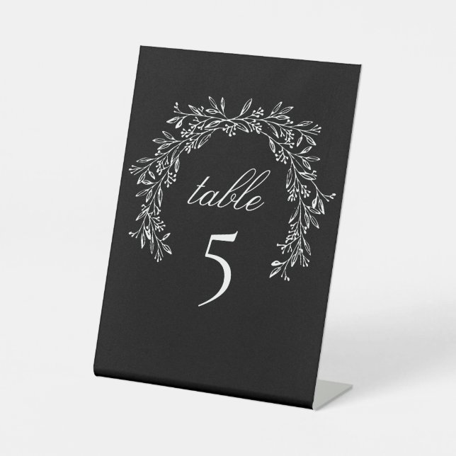 Schwarze Luxe Klassische Tabelle des botanischen W Sockelschild (Vorderseite)