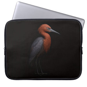 Schwarze Luxe-Laptop-Hülle, Rötlicher Seidenreiher Laptopschutzhülle