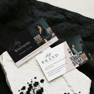 Schwarze luxuriöse elegante Anwältin oder Anwalt i Visitenkarte