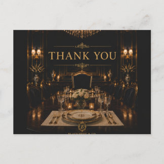 Schwarze Luxus-Dankeskarten | Opulent Postkarte