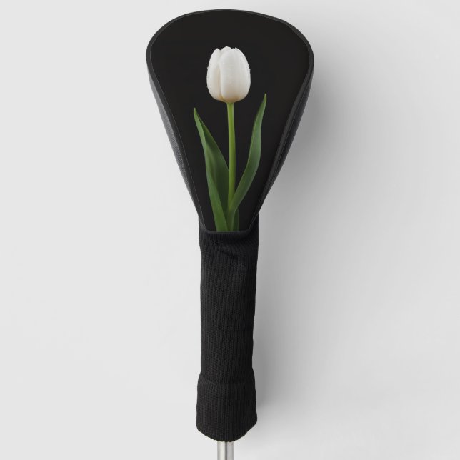 Schwarze Luxus-Golf_Driver-Abdeckung mit Perlenwei Golf Headcover (Vorderseite)