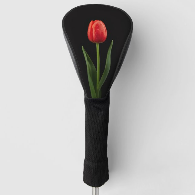 Schwarze Luxus-Golf_Driver-Abdeckung mit Rubinrote Golf Headcover (Vorderseite)