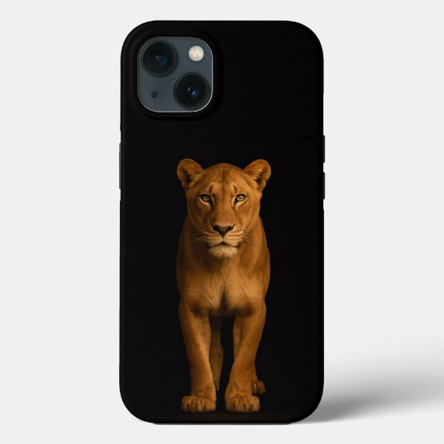 Schwarze Luxus-iPhone 13 Noble Lioness Case-Mate iPhone Hülle (Rückseite)