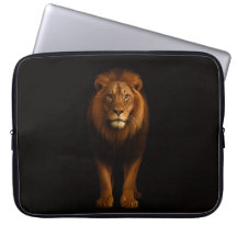 Schwarze Luxus-Laptop-Hülle, Majestätischer Löwe