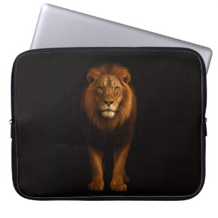 Schwarze Luxus-Laptop-Hülle, Majestätischer Löwe Laptopschutzhülle