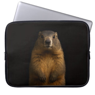 Schwarze Luxus-Laptoptasche 4, Fluffy Marmot Laptopschutzhülle