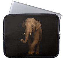 Schwarze Luxus-Laptoptasche, Indischer Elefant