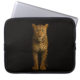Schwarze Luxus-Laptoptasche, Majestätischer Leopar Laptopschutzhülle
