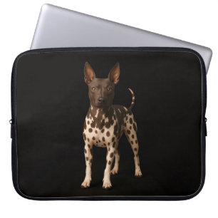 Schwarze Luxus-Laptoptasche mit haarlosem Terrier- Laptopschutzhülle