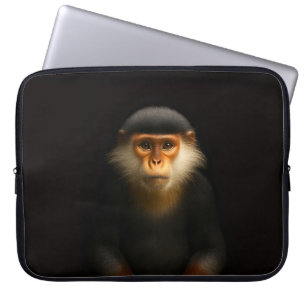 Schwarze Luxus-Laptoptasche mit Rotem Douc Langur Laptopschutzhülle