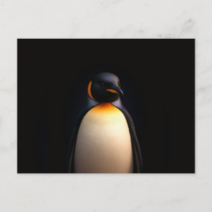 Schwarze Luxus-Postkarte mit Kaiserpinguin Postkarte