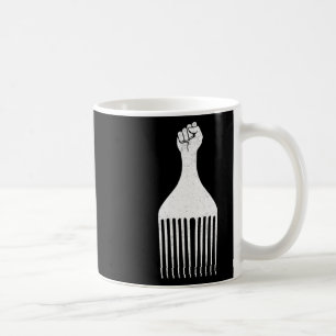 Schwarze Macht erhobene Faust Afro-Kamm Schwarze G Kaffeetasse