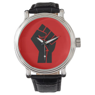 Schwarze Macht Faust Armbanduhr