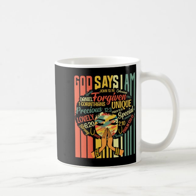 Schwarze Mädchen Gott sagt ich bin Schwarz Monat d Kaffeetasse (Rechts)