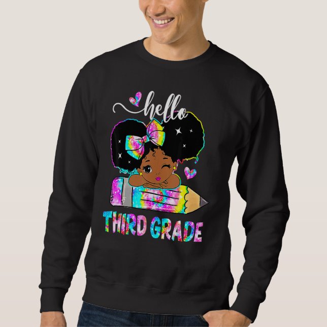 Schwarze Mädchen Hallo Gefärbte Krawatte Stift der Sweatshirt (Vorderseite)