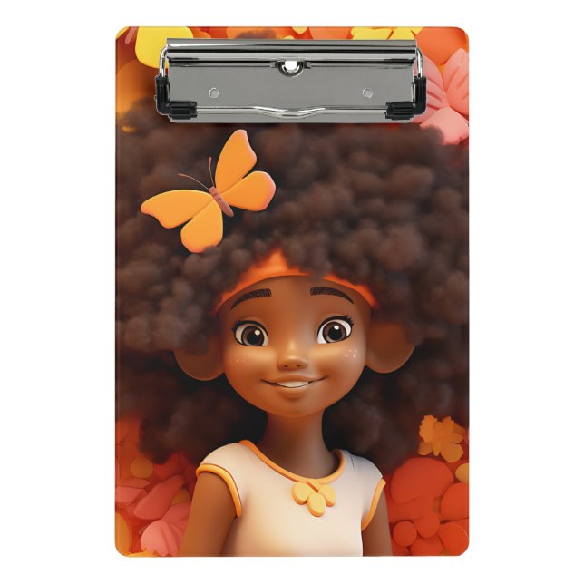 Schwarze Mädchen Magie melanin Prinzessin braune H Mini Klemmbrett (Vorderseite)