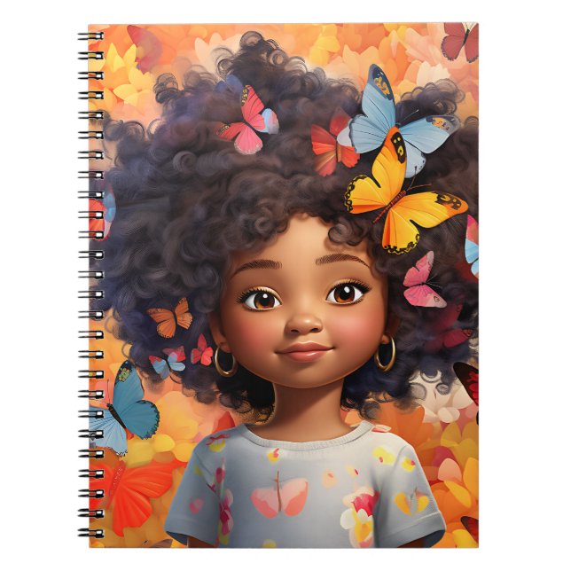 Schwarze Mädchen Magie melanin Prinzessin braune H Notizblock (Vorderseite)