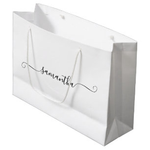 Schwarze Mädchen-Schwung-Signatur-Name Große Geschenktüte