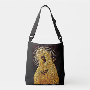 Schwarze Madonna im Gebet ... Poster Tragetaschen Mit Langen Trägern