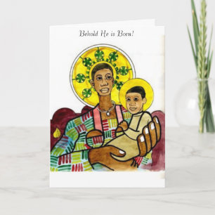 Schwarze Madonna mit Kind Feiertagskarte